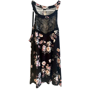TORRID Black Lace Tank w Floral Print, Women’s Size 1x NEW WITH TAGS